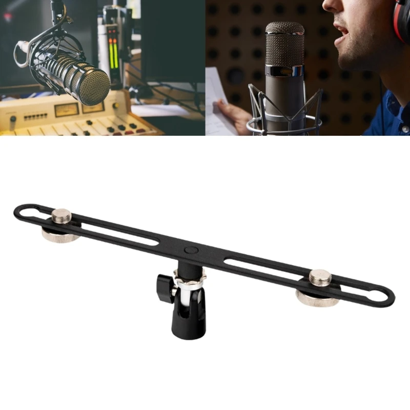 Stereo Microphone Rods for 2 Microphones Studio Recording Mic Stand Microphones Double Mount Extension Brackets microphone stand microphone mount clamp microphone shock mount microphone clip holder
