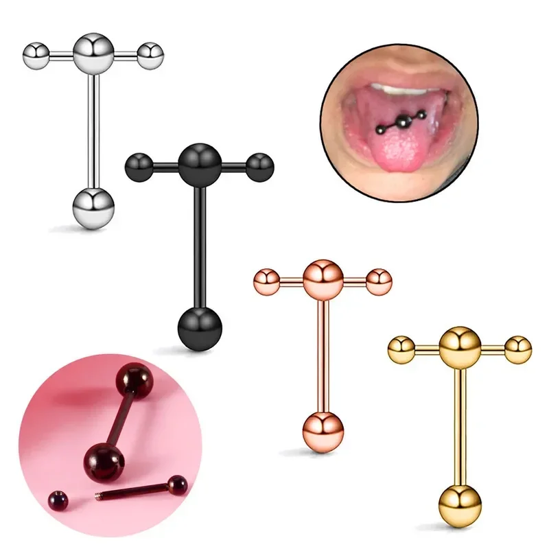 Piercing Jewelry Body Piercing Jewelry Ear Piercing Jewelry Dumbbell Titanium Steel Tongue Nail Stainless Steel Ear Studs