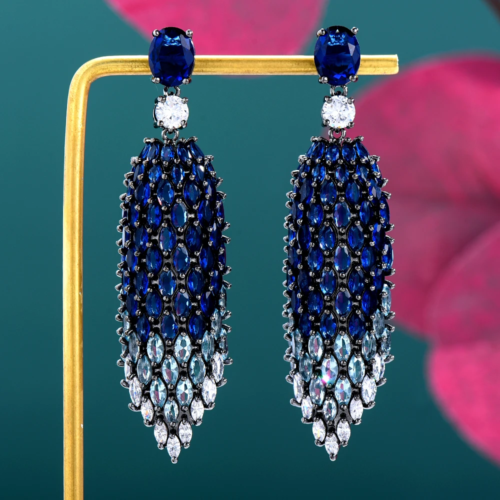 Missvikki High Quality Brand Original Luxury Pendant Earrings for Women Bridal Wedding Gift Delicate CZ boucle d'oreille femme