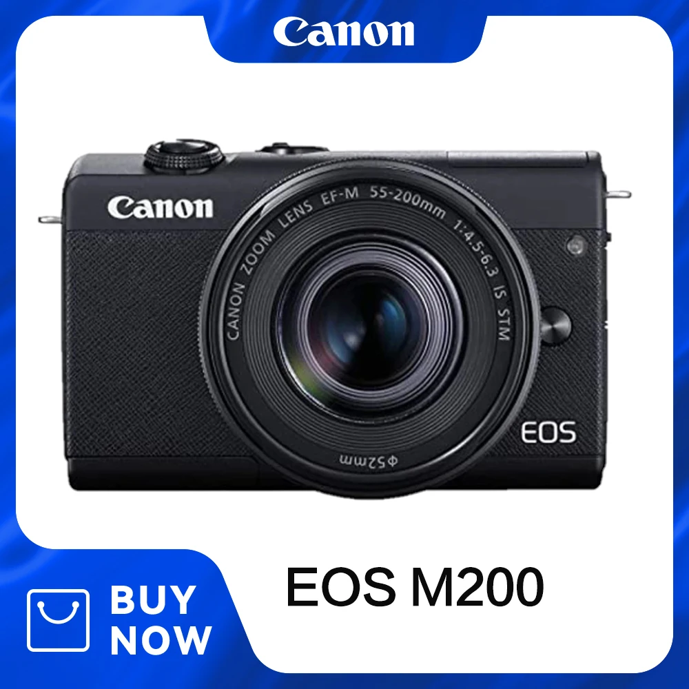 Câmera digital mirrorless compacta de canon eos m200 vlogging com EF M
