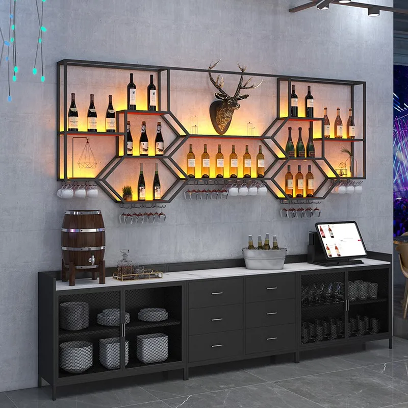 Display Liquor Bar Cabinet Bicchieri Da Vino Bottiglia Designer Rack Bancone Birra Bar Cabinet Luxury Porta Bottiglie Vino Bar Furniture