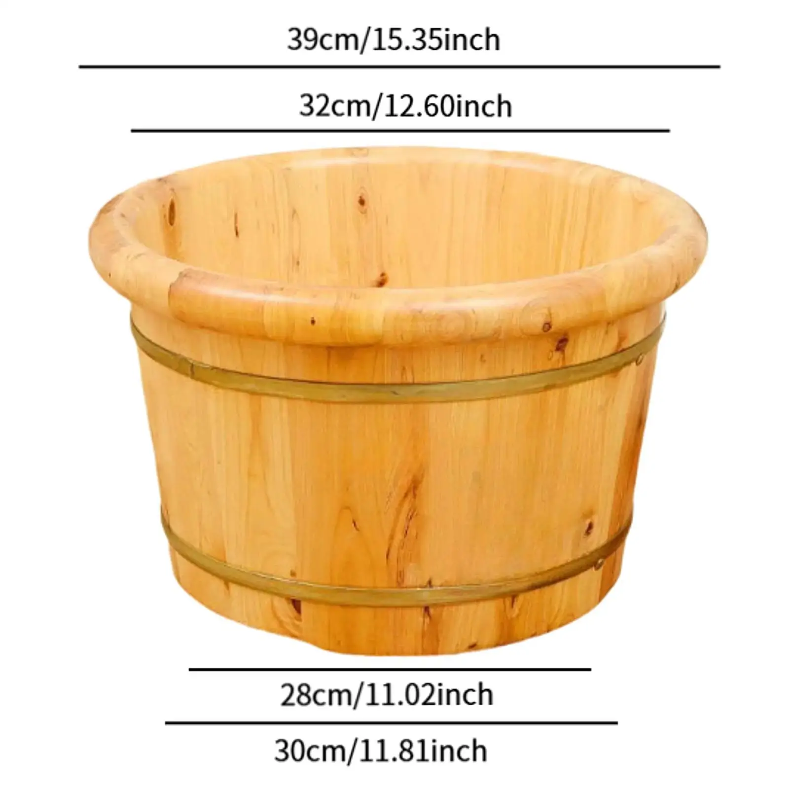 Wood Foot Bath Tub Sauna Foot Tub Soak Bucket with Lid Wash Bucket