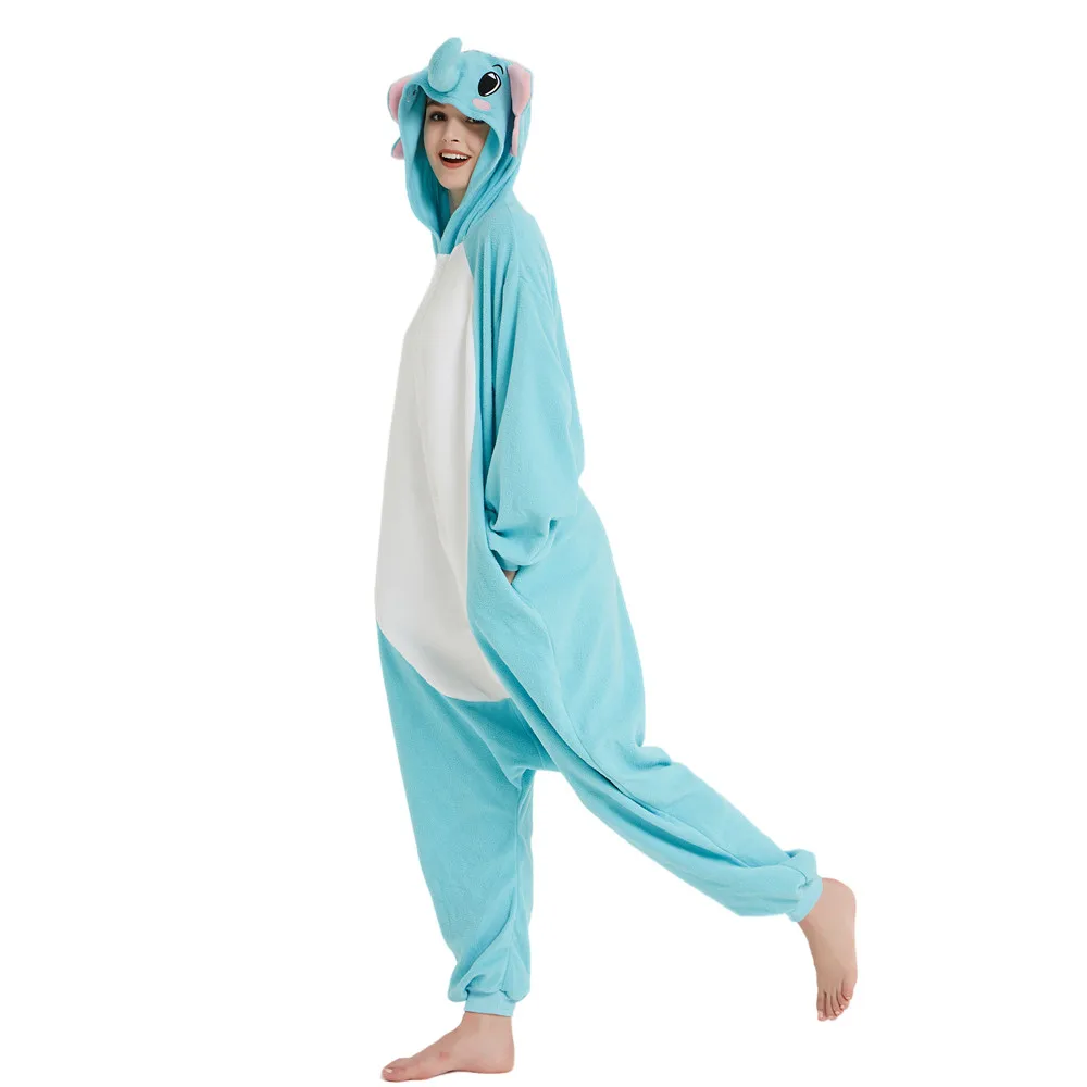 Blue Elephant Animal Kigurumi Onesie Pyjamas For Adult Cosplay Costume for Halloween Carnival Party