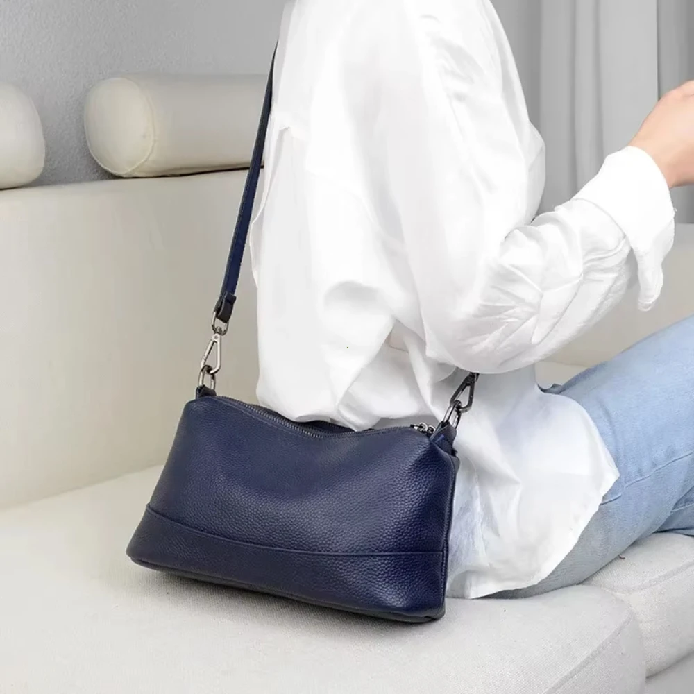 New Fashion Women Genuine Leather Handbags Women's Bags Designer Female Shoulder Bags Luxury Brand Cowhide Ladies Messenger Bag