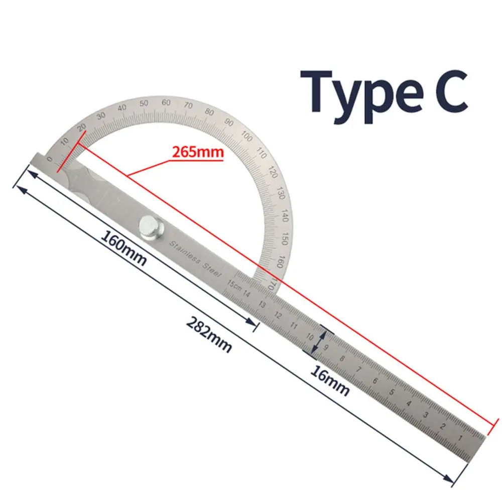 Angle Conveyor Stainless Steel Angle Meter Woodworking Tools Metal Finder Ruler Protractor