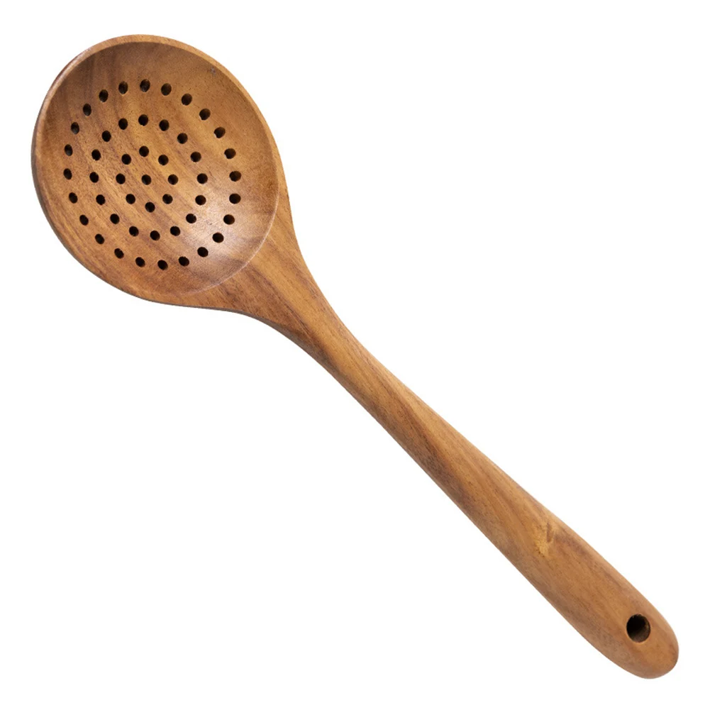 Teak Wood Spoon Long Handle Spoon Ladle Big Rice Paddle Wooden Cooking Spoon Skimmer Scoop Wooden Home Kitchen Utensils