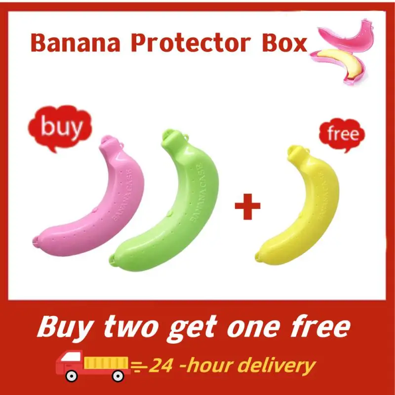 

2023 Plastic Banana Protector Container Box Holder Case Food Lunch Fruit Storage Box For OutdoorTravel Home Cute Banana Case