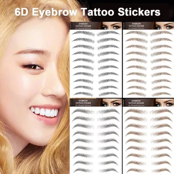 눈썹 메이크업 방수 눈썹 문신 스티커, 오래 지속되는 자연스러운 가짜 눈썹 스티커 화장품, 6D 헤어, 신제품