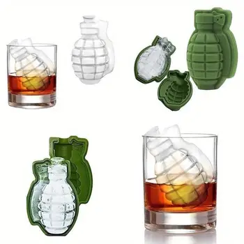 Silicone Ice Cube Mould 3D Grenade Shape Ice Cube Mold Ice Cream Maker Bar Party Silicone Trays Mold Tool Gift 2