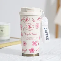 500ML Thermo Cafe Coffee Mug Car Thermos Mug LeakProof Travel Thermo Cup for Tea Coffee Stainless Steel Water Bottles for girls 1