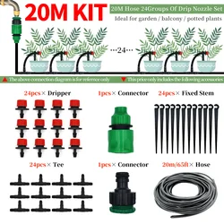 Greenhouse DIY Automatic Drip Irrigation System with Adjustable Drippers (20m)