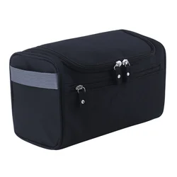 Deluxe Men's Travel Toiletry Organizer - Multi - functional, Large Capacity, Portable Storage Pouch with Hook - 25x14x13cm (Black)