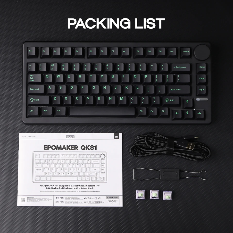 EPOMAKER QK81 75% VIA Hot-Swap Gasket-Mounted Wired/2.4GHZ