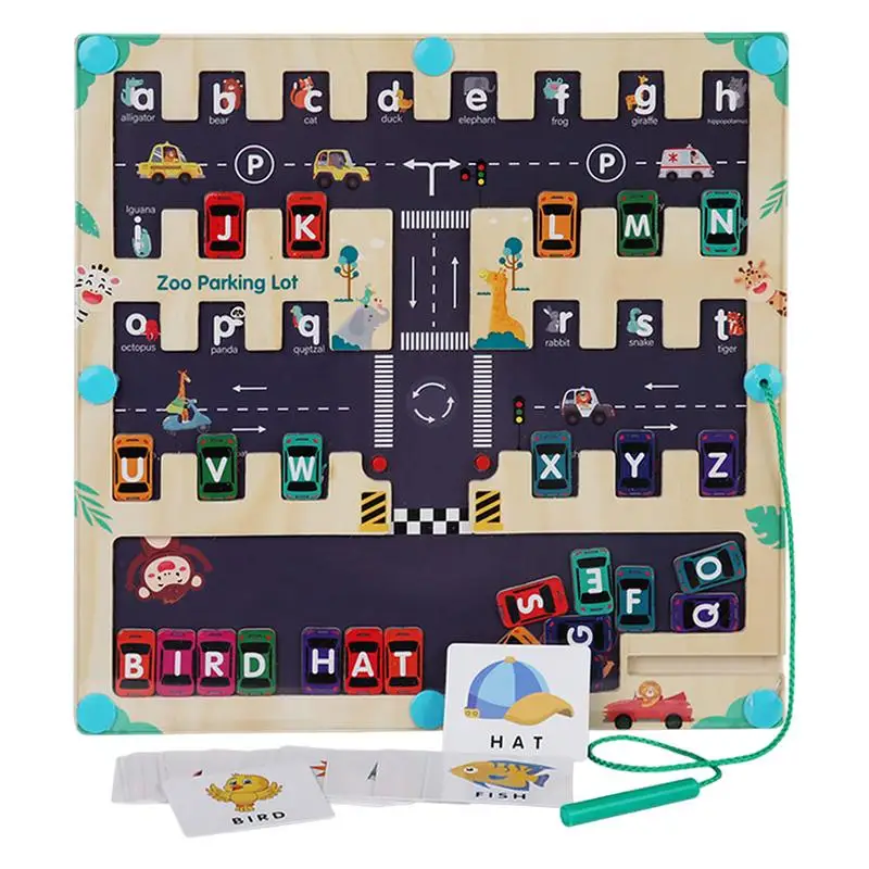 

Магнитный алфавит, лабиринт с машинками, Обучающие буквы, игрушки Монтессори, развивающие игрушки для мелкой моторики, хороший подарок для дошкольников