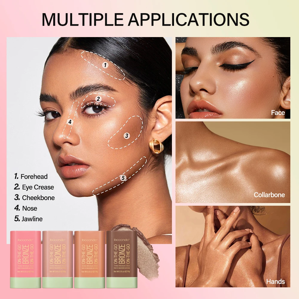 Blush Stick Lakerain Functional Blush Stick Face Makeup Waterproof Easy Color Rouge Blusher Cream High Color Rendering Brightening Skin Tone