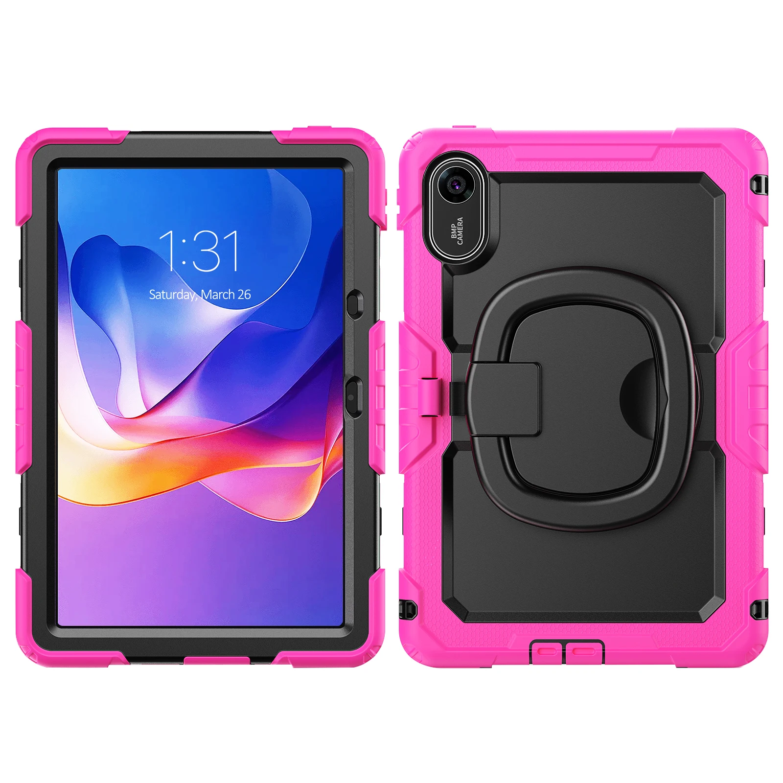 Durable 360° Rotating Kickstand Protective Case with Handle Grip and Shoulder Strap