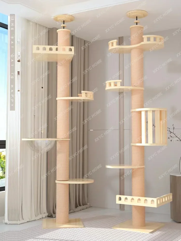 Tongtianzhu Cat Climbing Frame Nest ree Integrated Roof Shelf Does Not Occupy an Area of Scratching Post Supplies