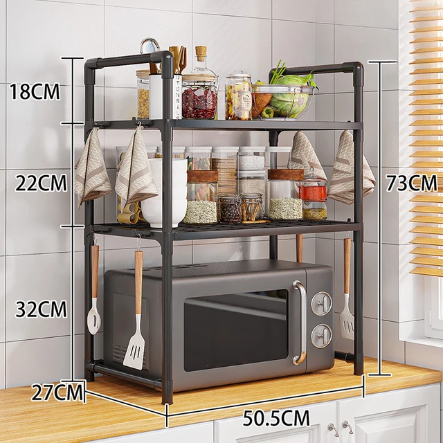 Kitchen Storage Rack Microwave Shelf Condiment Organizer Shelf Multi-Layer Simple Countertop Tidying Shelves Kitchen Accessories 6
