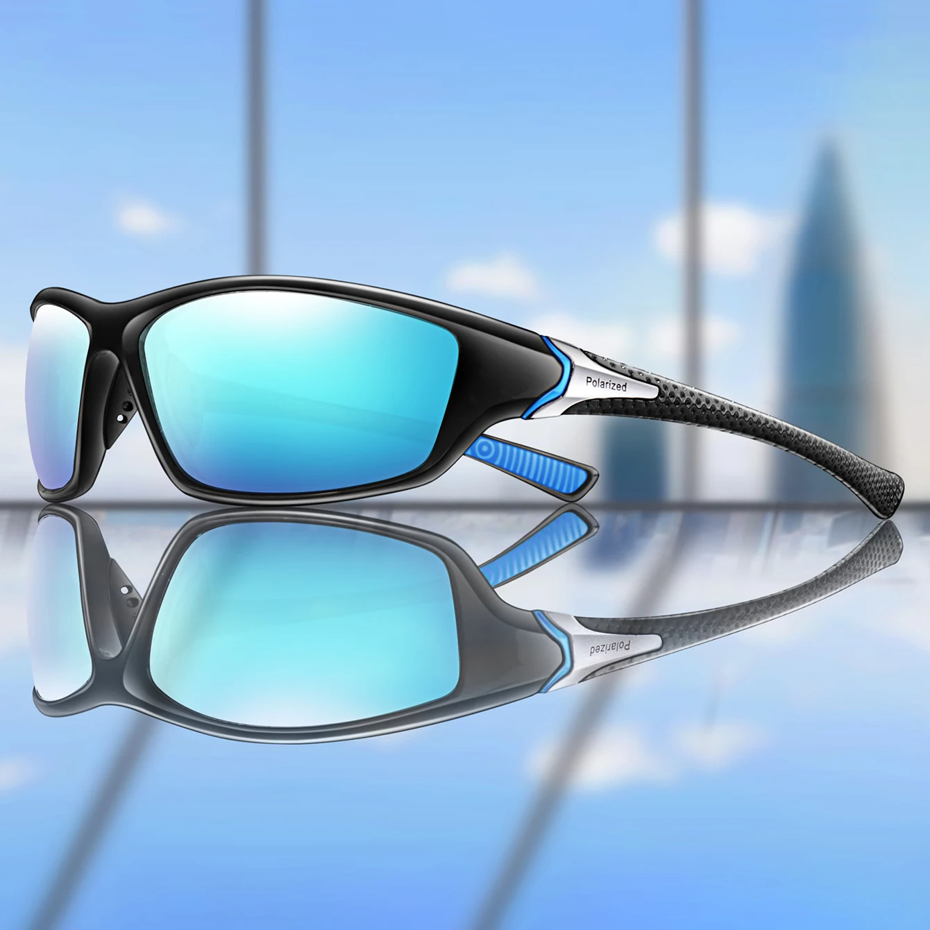 Lunettes de Soleil Polarisées pour Sports de Plein Air Randonnée Course Escalade 400 Légères Durables à Porter sur des Lunettes pour Femmes Hommes Unisexe