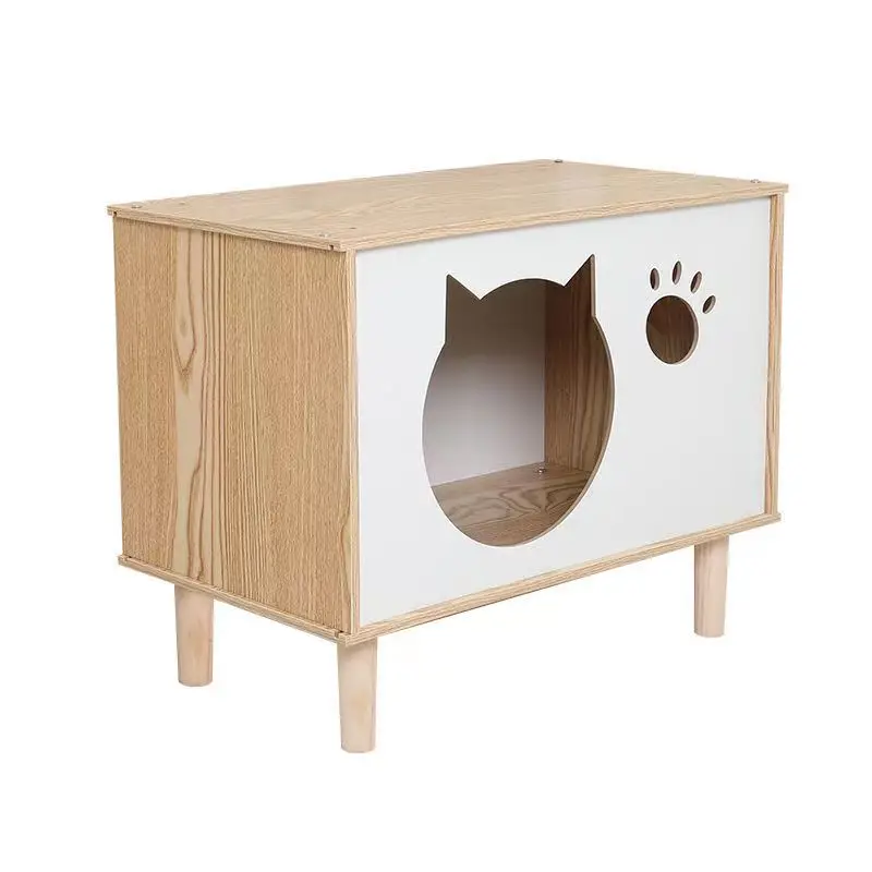 

Bedside table sharing furniture multifunctional cat kennel wooden cat pet villa is common in all seasons.