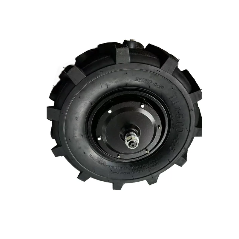 Electric Garden Barrow Hub Motor Wheel 14" 400W-800W Low Speed Reversible BLDC Power Wheelbarrow Motor with Tractor Tyre