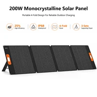 Panneau solaire portable pliable 200W, chargeur solaire ETFE à haute efficacité pour station d'alimentation, camping en plein air, camping-car, alimentation d'urgence hors réseau 2