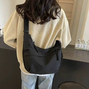 حقيبة كروس عصرية من النايلون، حقيبة كتف ذات سعة كبيرة، حقيبة زلابية كاجوال من قماش أكسفورد للرياضة في الهواء الطلق وركوب الدراجات والمشي لمسافات طويلة 4