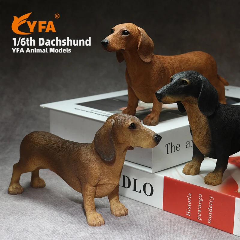 

JJM 1/6 Dachshund Pet Dog Figure Canidae Animal PVC Educational Model Car Decor Collect Souvenir Toys Gift for Adult Children