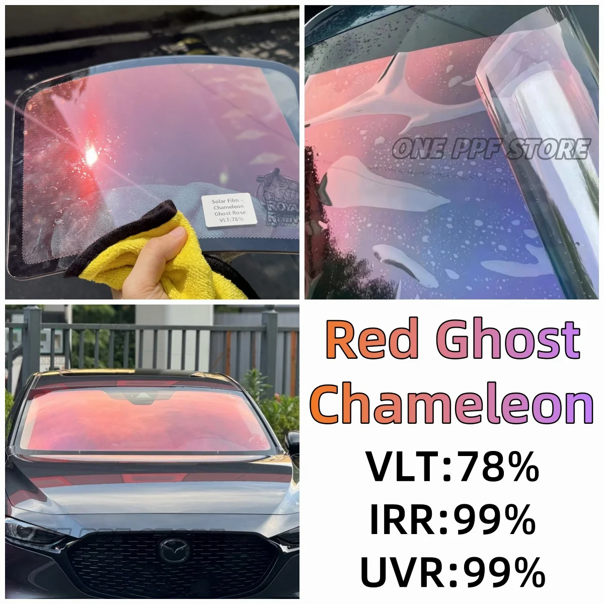 Ghost rose Red Width 50/76/100cm Chameleon film Violet film Vlt78