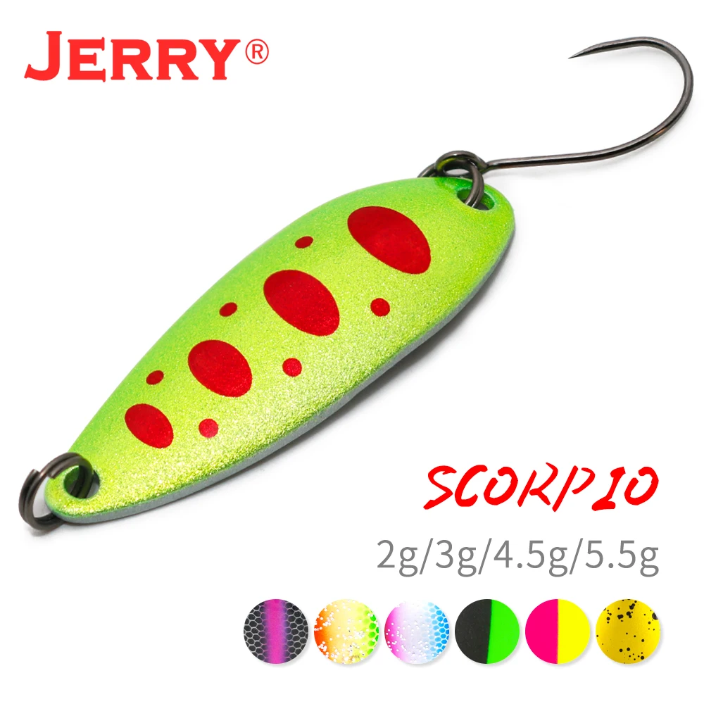 

Jerry Scorpio 3g 4.5g Casting Area&Stream Trout Fishing Spoons Lures Baits Metal Single Hook Ultralight Pesca Spinnerbait