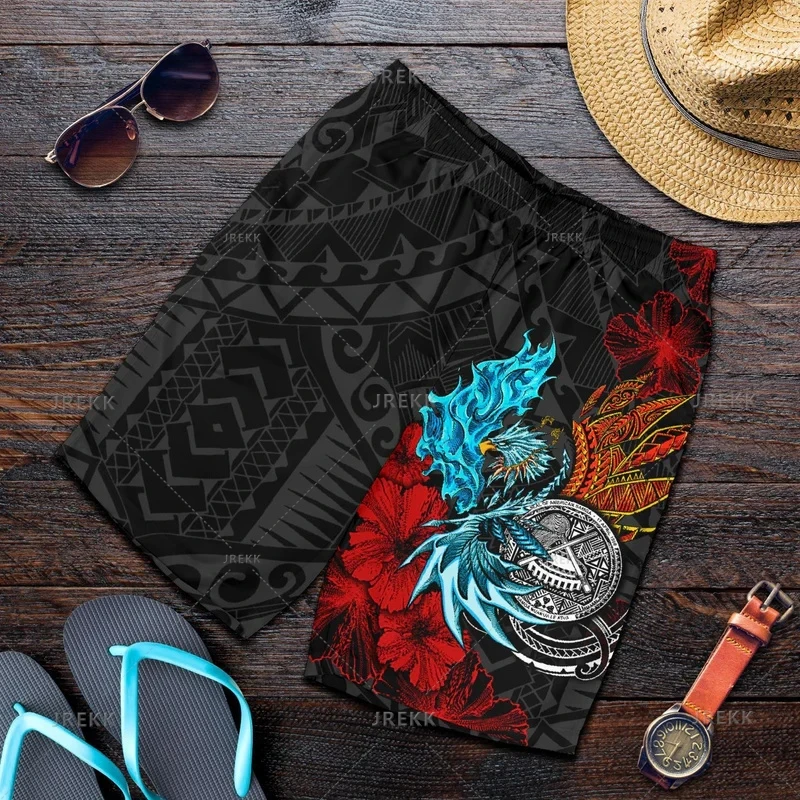 New Harajuku 3D Samoa Emblem Printing Beach Shorts Fashion Streetwear Board Shorts Unisex Cool Swimming Shorts Mens Swim Trunks 4