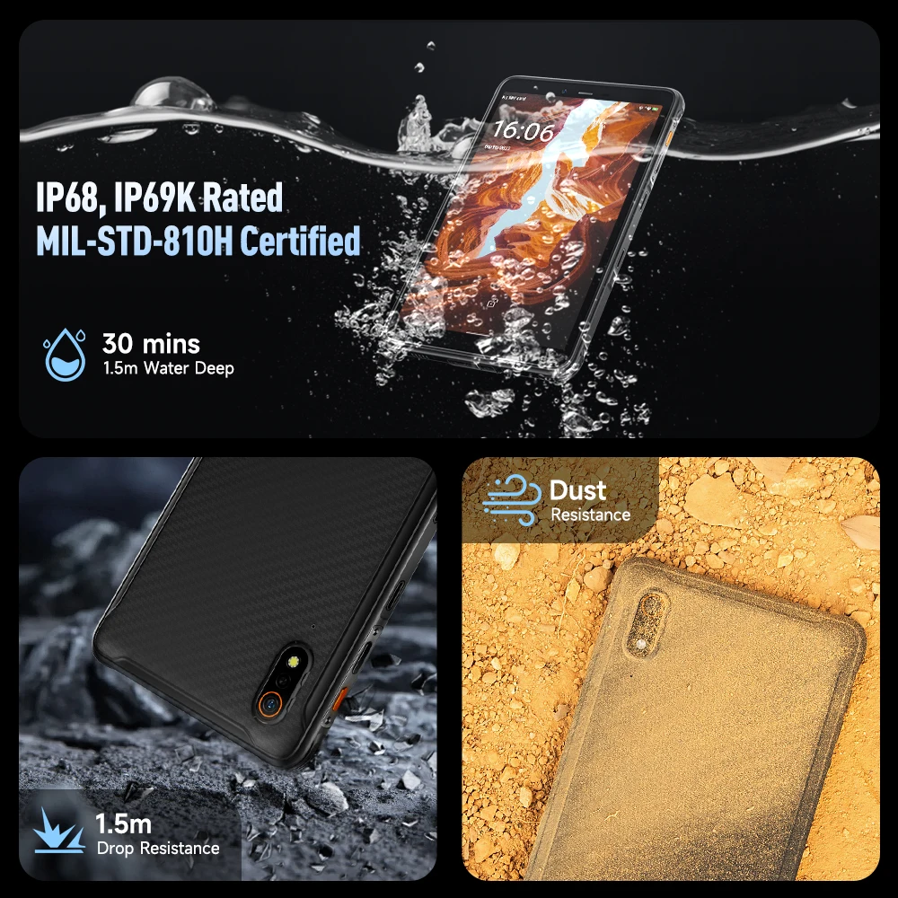 【New】Ulefone Armor Pad Pro Rugged Tablet  IP68/IP69K 4G MT8788 16GB RAM（8GB+8GB  virtual RAM) 128GB ROM 48MP 7650mAh Android 13 5