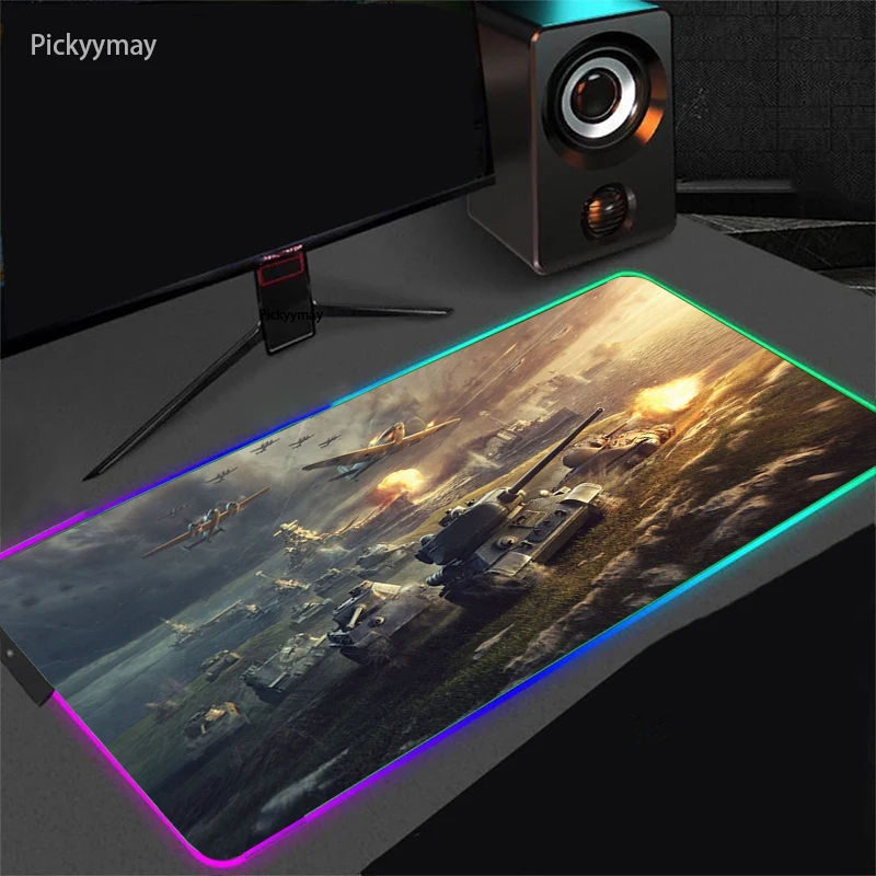 

Large RGB Mouse Pad Xxl Gaming Mousepad LED Color Mause Pad Gamer Carpet Big Mouse PC Desk Mats With Backlight World Of Tanks