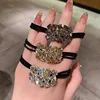 Luxurious Crystal Hair Bands Elegant Women Ponytail Rubber Band Hair Rope Tie Temperament Black Hair Accessories