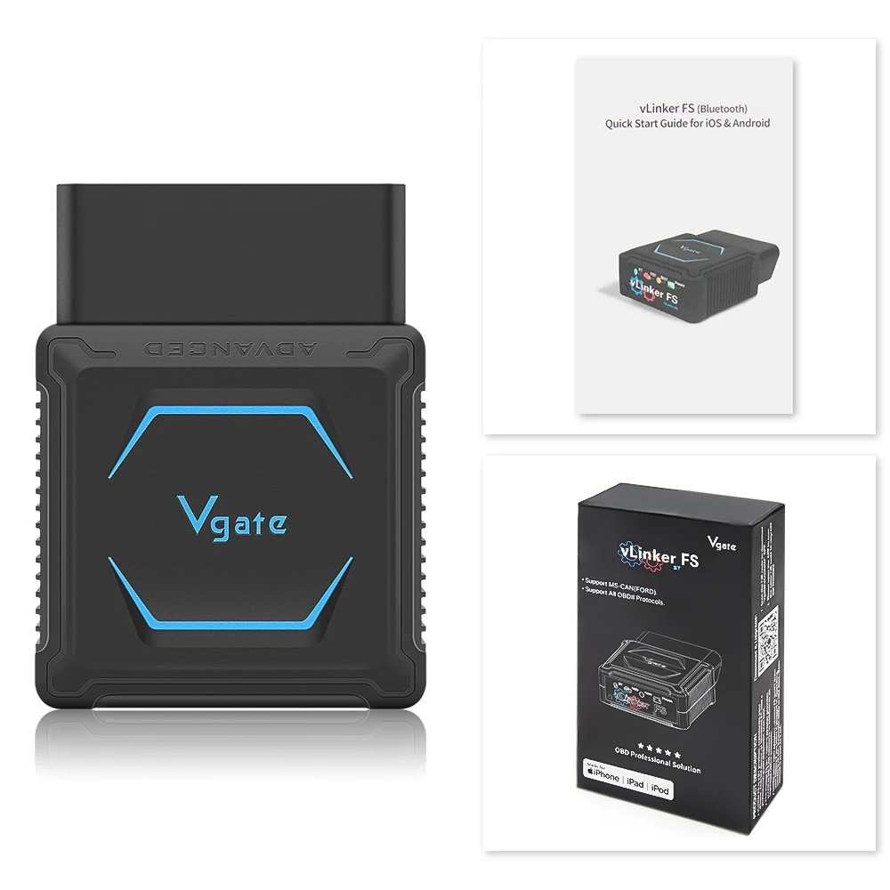 Vgate vLinker FS ELM327 Bluetooth for Android/ IOS For Ford FORScan HS MS CAN ELM 327 OBD 2 OBD2 Car Diagnostic Scanner Tools 6