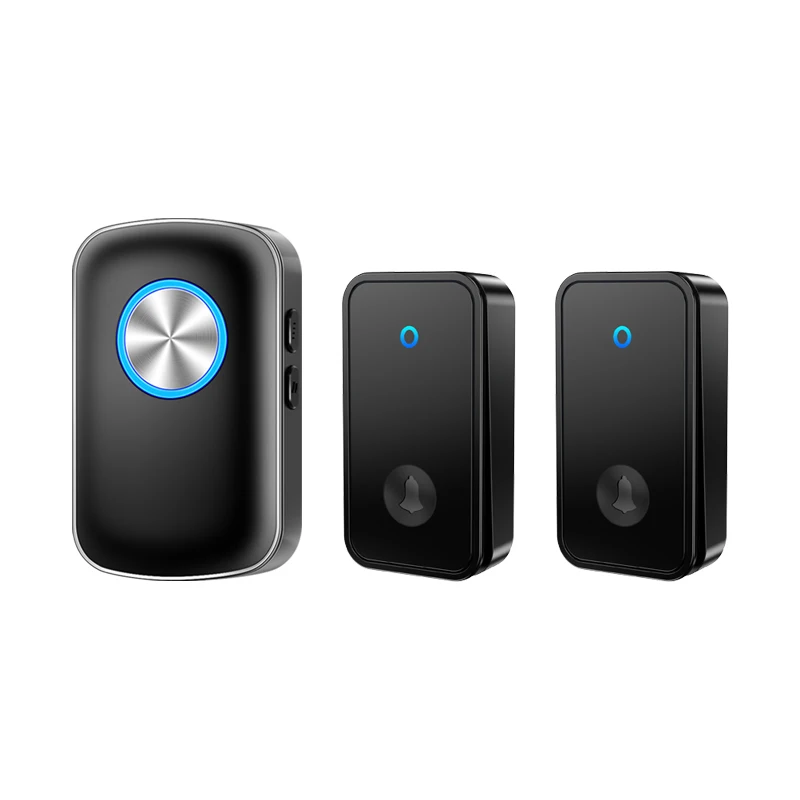 CACAZI Self-powered Wireless Doorbell Waterproof with No Battery Required 5 Volume 0-110db 60 Chime Door Ring Bell US EU UK Plug