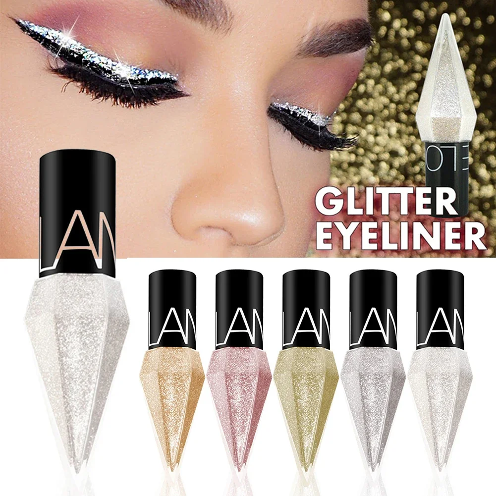 Liquid Eyeliner Professional Shiny Eye Liners Cosmetics for Women Pigment Silver Rose Gold Color Liquid Glitter Eyeliner