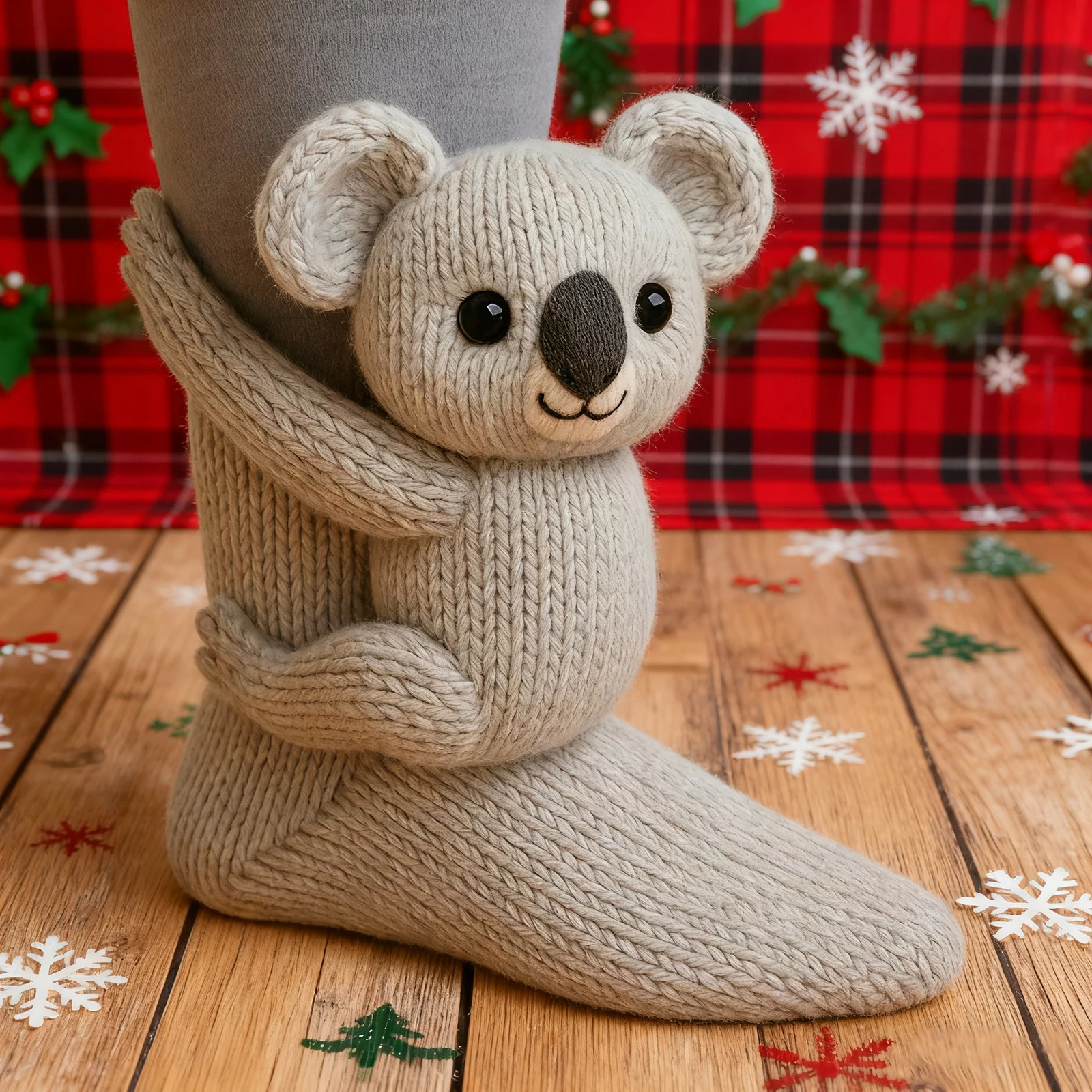 Crochet Animal Socks Breathable Hand Crocheted Plush Socks Moisture Wicking 3D Knit Warm Socks for Animal Lovers