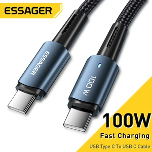 Кабель зарядный Essager с USB Type C на USB C, 100 Вт, 5 А