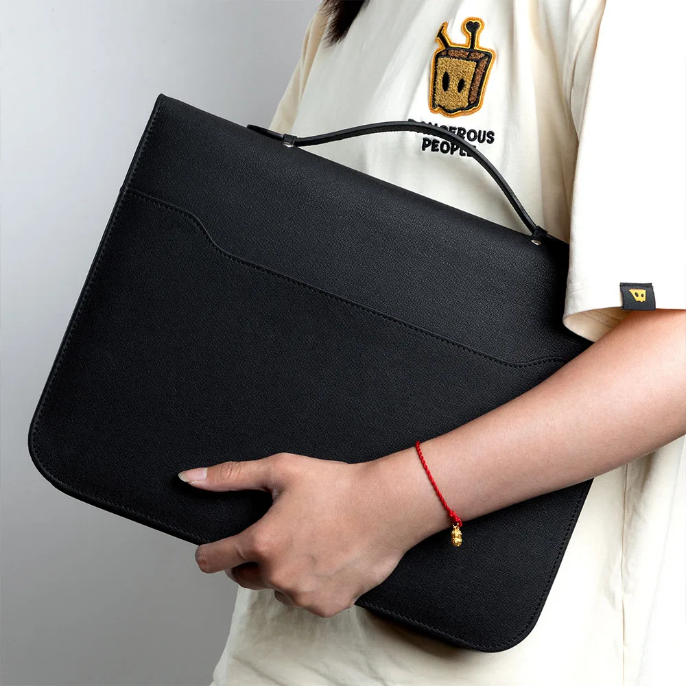 A4 Multi-functional Leather File Folder Business Office Document Folder Detachable Pages For Contracts Other Paper Organizer Bag