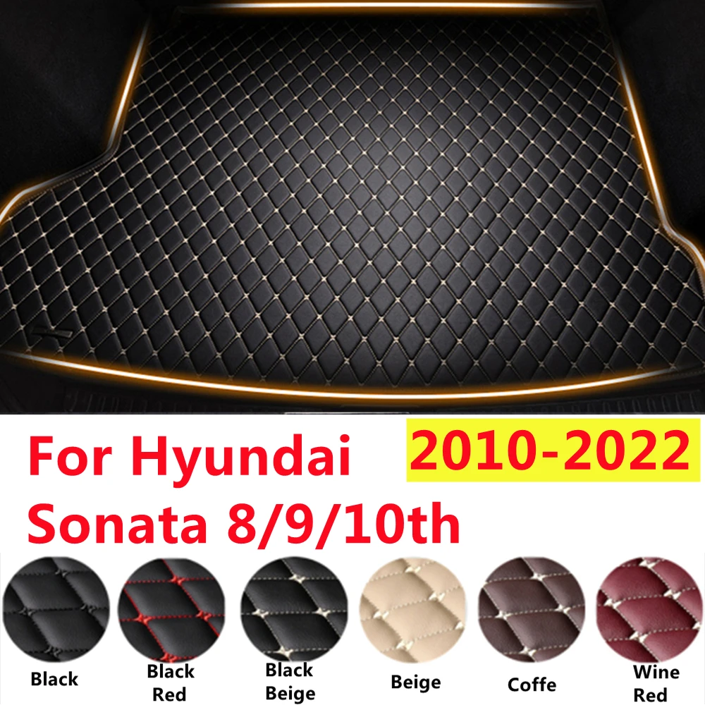 

SJ XPE кожаные автомобильные коврики для багажника на заказ, подходят для HYUNDAI 8th/9th/10th Sonata, автомобильные аксессуары, задний грузовой лайнер, водонепроницаемые накладки для ботинок
