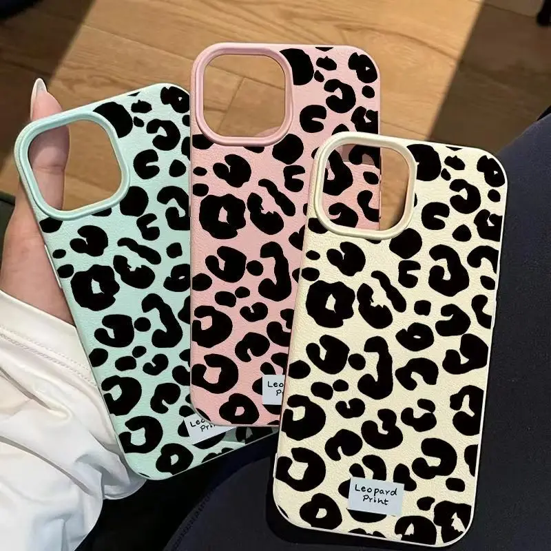Leopard Print Lichee Pattern Phone Case - Stylish Protective Cover