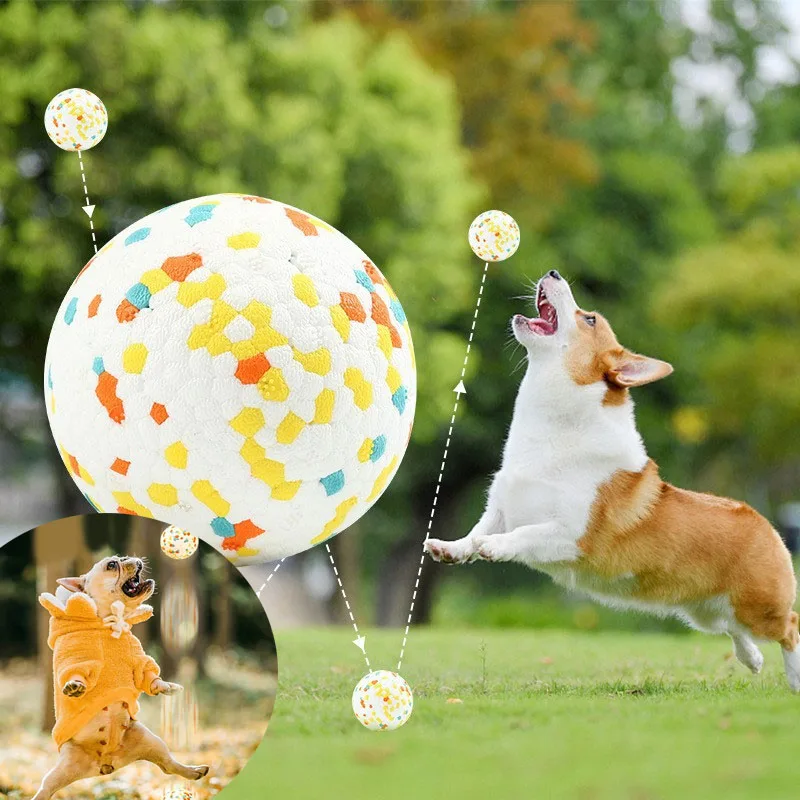 

Teething Pet Toy Dogs Solid Toy Ball Interactive Dogs Toy Light Popcorn Ball Dogs Ball Light Chew Rubber Ball High Elastic Bite