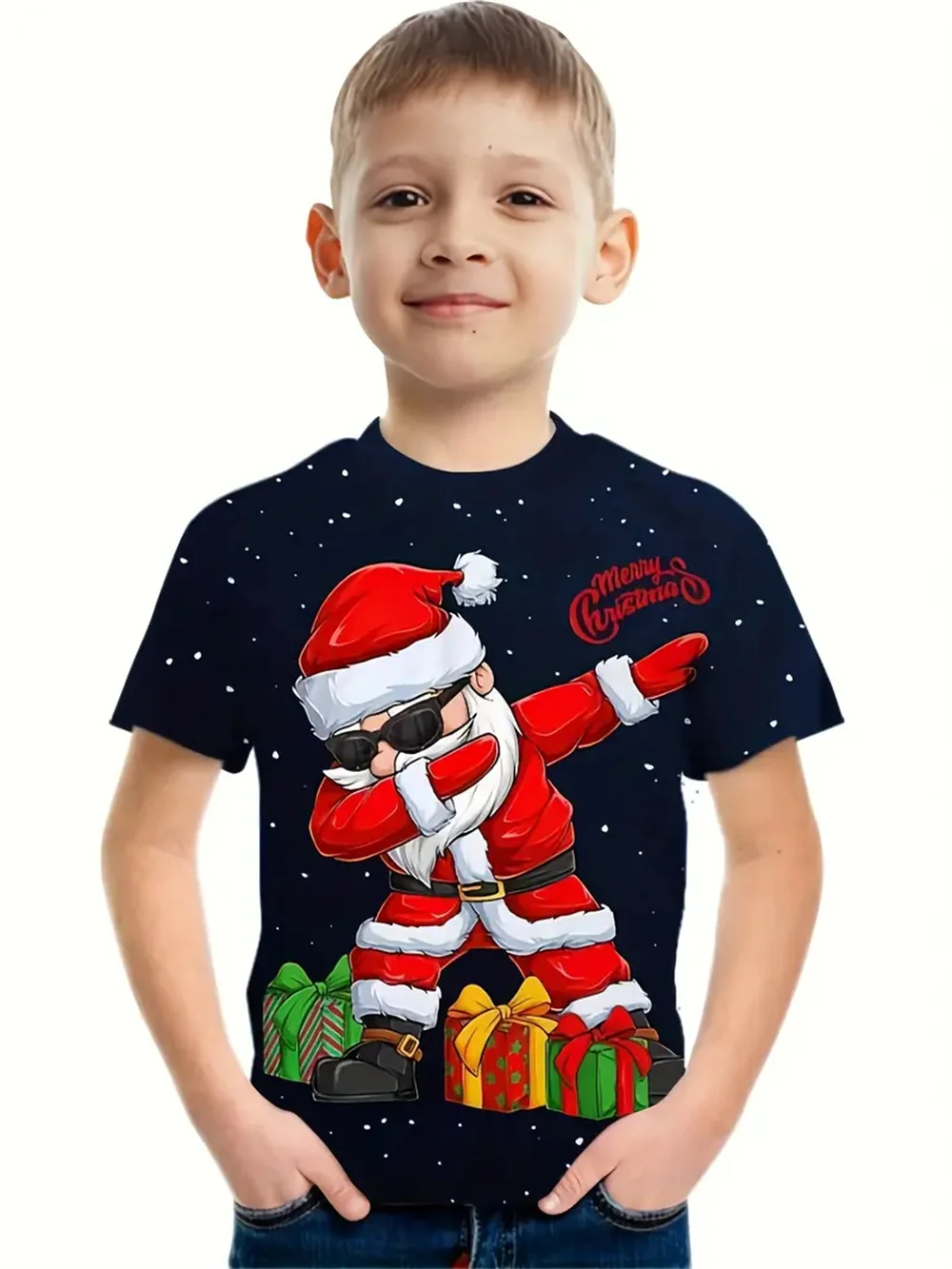 Christmas Santa Claus Kids T Shirt for Boys