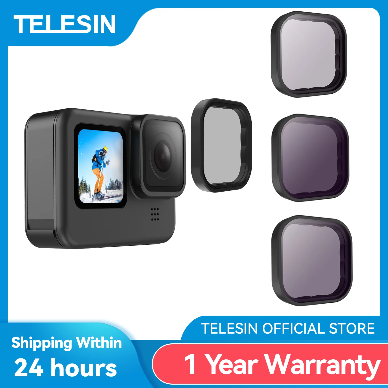 

TELESIN For GoPro 9 10 ND8 16 32 CPL Lens Filter Set Aluminium Alloy Frame for GoPro Hero 9 10 Black ND CPL Lens Accessoreis