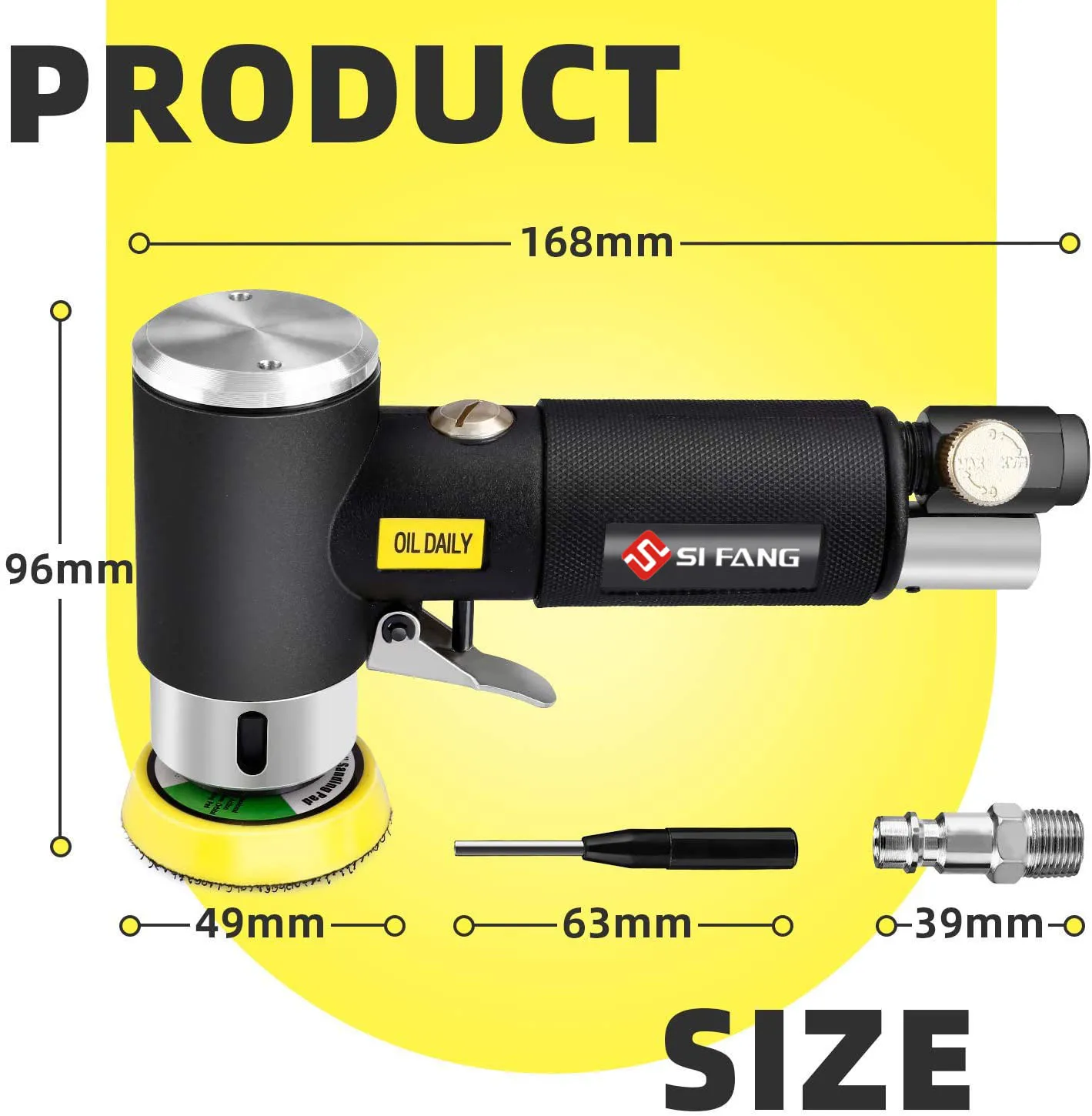 Autolock Mini Air Sander, 1/2/3 Inch Random Orbital Air Sander, 16000 - View #2