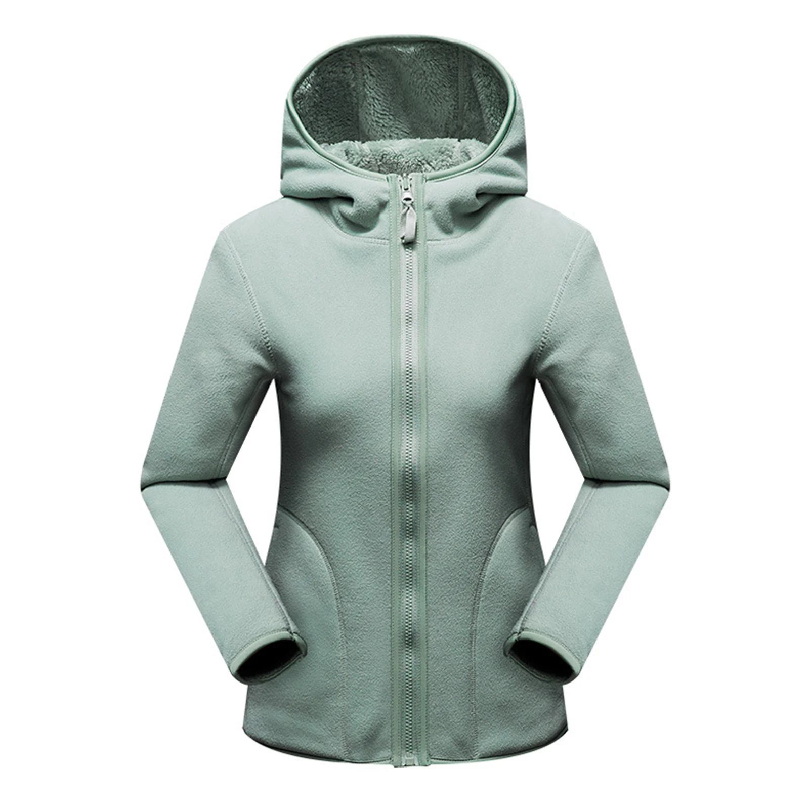 

Woman Solid Color Fleece Jacket Woman Long Sleeves Cardigan Top for Male Formal Daily Party Ball NOV99