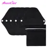 5 Pcs Black Smoothie Cotton Reusable Menstrual Pads Reusable Sanitary, Bamboo Cloth Pads For Heavy Flow Large Sanitary Pads Set 1
