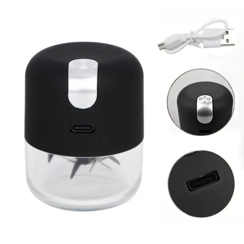 Mini Electric Dry Herb Grinder High Speed Rotation Tobacco Shredder USB Rechargeable Grass Grinders for Smoking Accessories