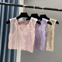 Hot Girl Y2k Small Vest Summer New H Vest with Short Vest and Shiny Women's Round Neck Top - Image 3